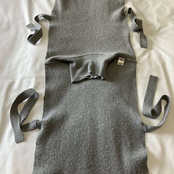 Veronika Maine | Grey Turtleneck Open Side Tie Hi-Low Sweater Vest | OS - Picture 6 of 10
